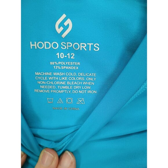 Hodo Sports Blue‎ Youth Short Sleeve Rash Guard Tee Shirt 10/12 - Picture 5 of 7